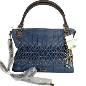 Chala Origami Denim Blue Shoulder Bag New Dragonfly Accessory